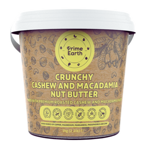 Crunchy Cashew and Macadamia Nut Butter - Prime Earth Foods 